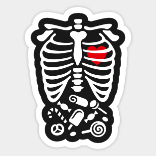 Scary Halloween X-Ray costume candy Sticker